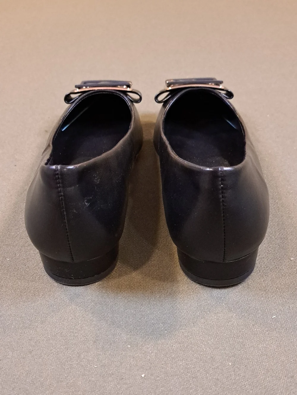 C. Paravano Square Buckle Flats (Aida) - Color: Black - Size: EU 39.5